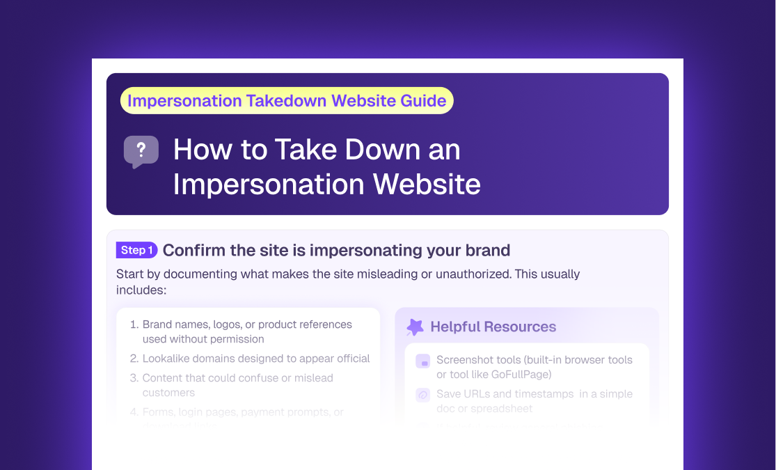 Impersonation Takedown Website Guide